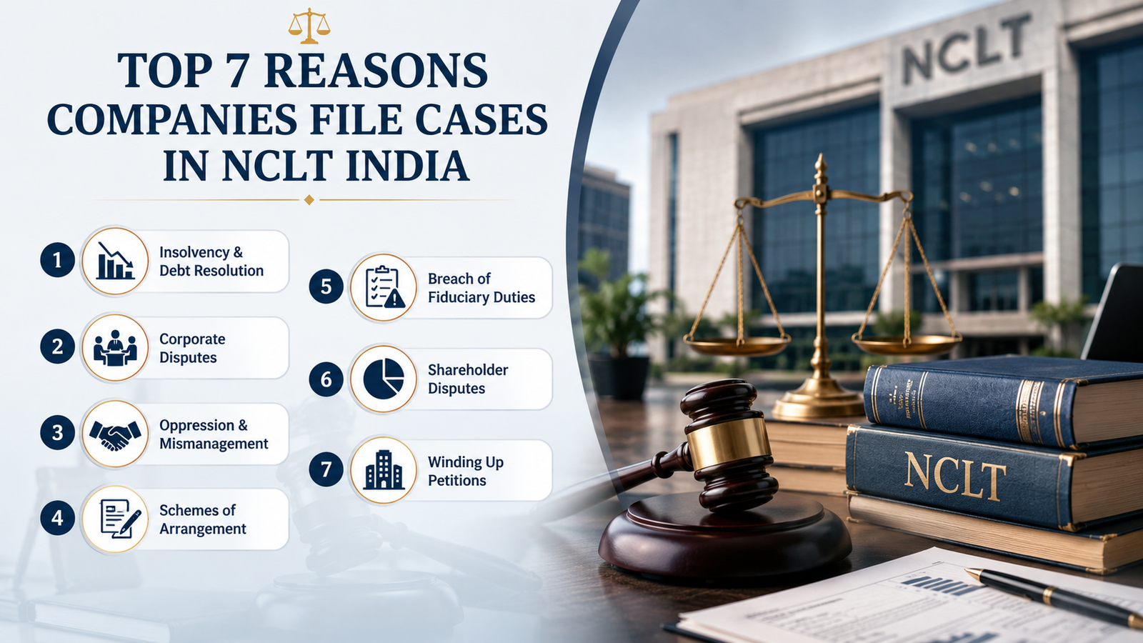 Top 7 Reasons Companies File Cases in NCLT India - A Complete Legal Guide, Accorg Consulting Legal Insights
